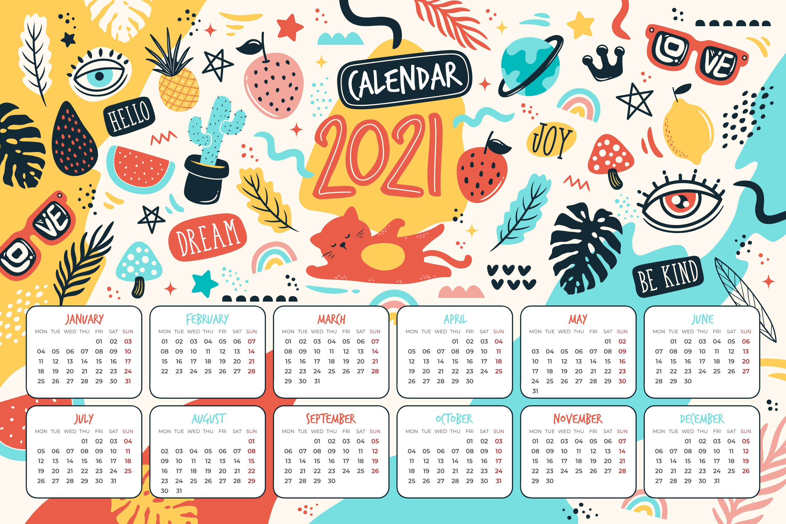 Stiker Kalender / Sticker Calendar 2021 Ukuran A5 | Lazada Indonesia