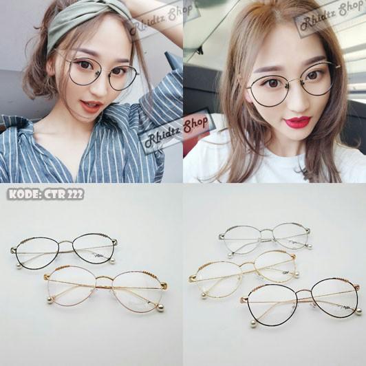 PAKET KACAMATA MINUS CTR 222 frame kacamata korea wanita bahan besi model oval tipis cartier lensa baca minus antiradiasi