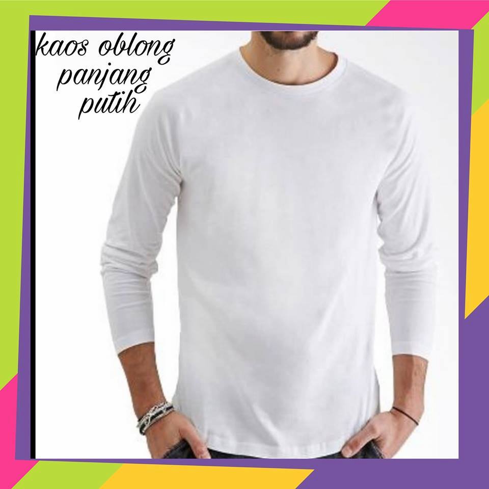Kaos Oblong Polos Putih Panjang Kaos Putih Panjang Kaos Polos Putih Kaos Polos Lengan Panjang 100 Bahan Premium Katun Lazada Indonesia