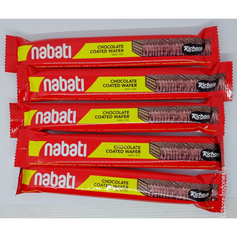 Nabati chocolate Coated wafer 18 gram, wafer renyah berlapis coklat