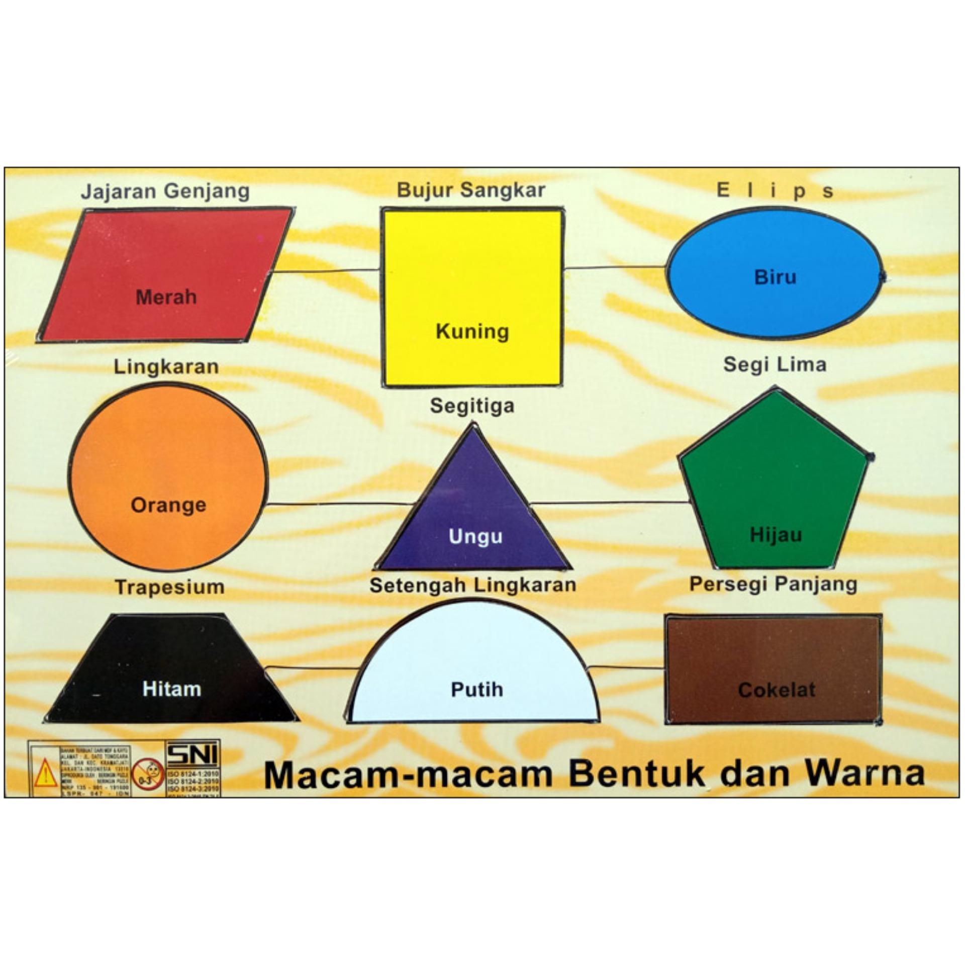 Puzzle Kayu Bentuk Geometri Lazada Indonesia