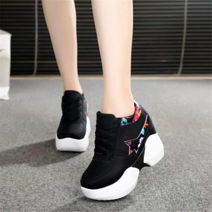 Sepatu Wedges Wanita Lucu Corak Batik Bunga - Sepatu