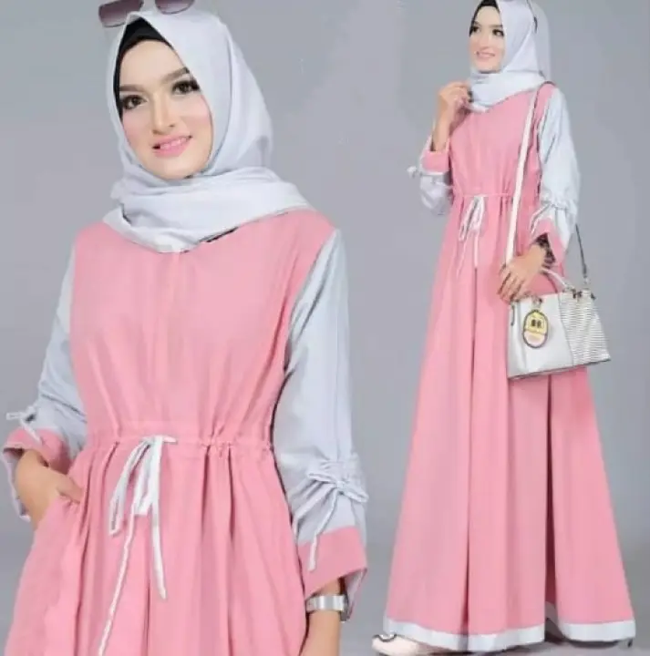 Fashion Muslim Baju Gamis Polos Wanita Terbaru Renata Dress Termurah Lazada Indonesia