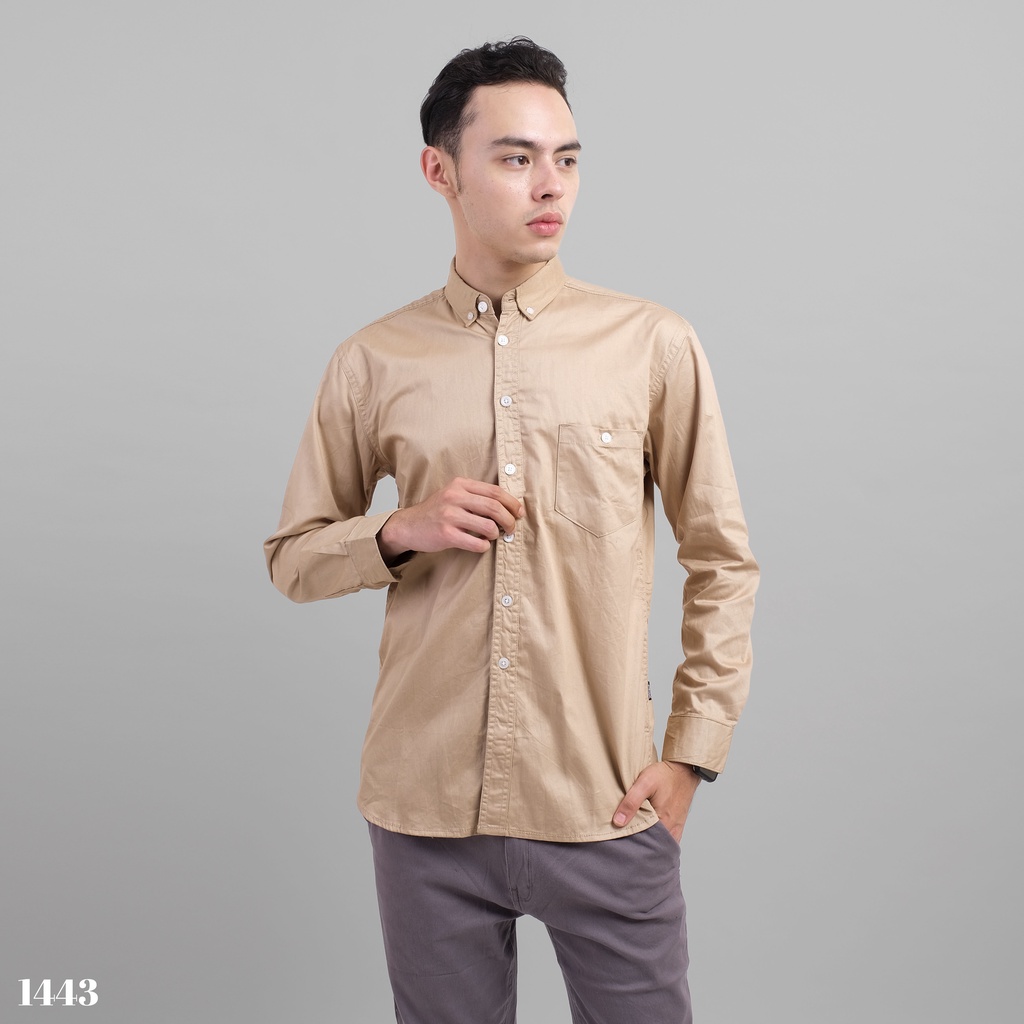 Kemeja Lengan Panjang Alicia Cream Black