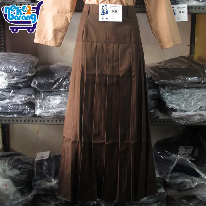 Rok Panjang Rempel Bawah Pinggang Coklat Seragam Pramuka Seragam Smp Sma Rok Baping Sekolah Lazada Indonesia