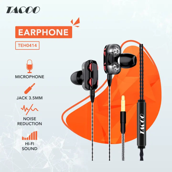 New Product Tacoo Earphone Teh0414 Stereo Hi Fi Sound Earbuds Kabel Jack 3 5mm Hitam Kompatibel Vivo Oppo Samsung Realmi Xiaomi Super Bass Qualitybass Jernih Nyaman Headset Kabel Kuat Headset Kabel Kuat Headset Mega Bass Super Headset Gaming Lazada