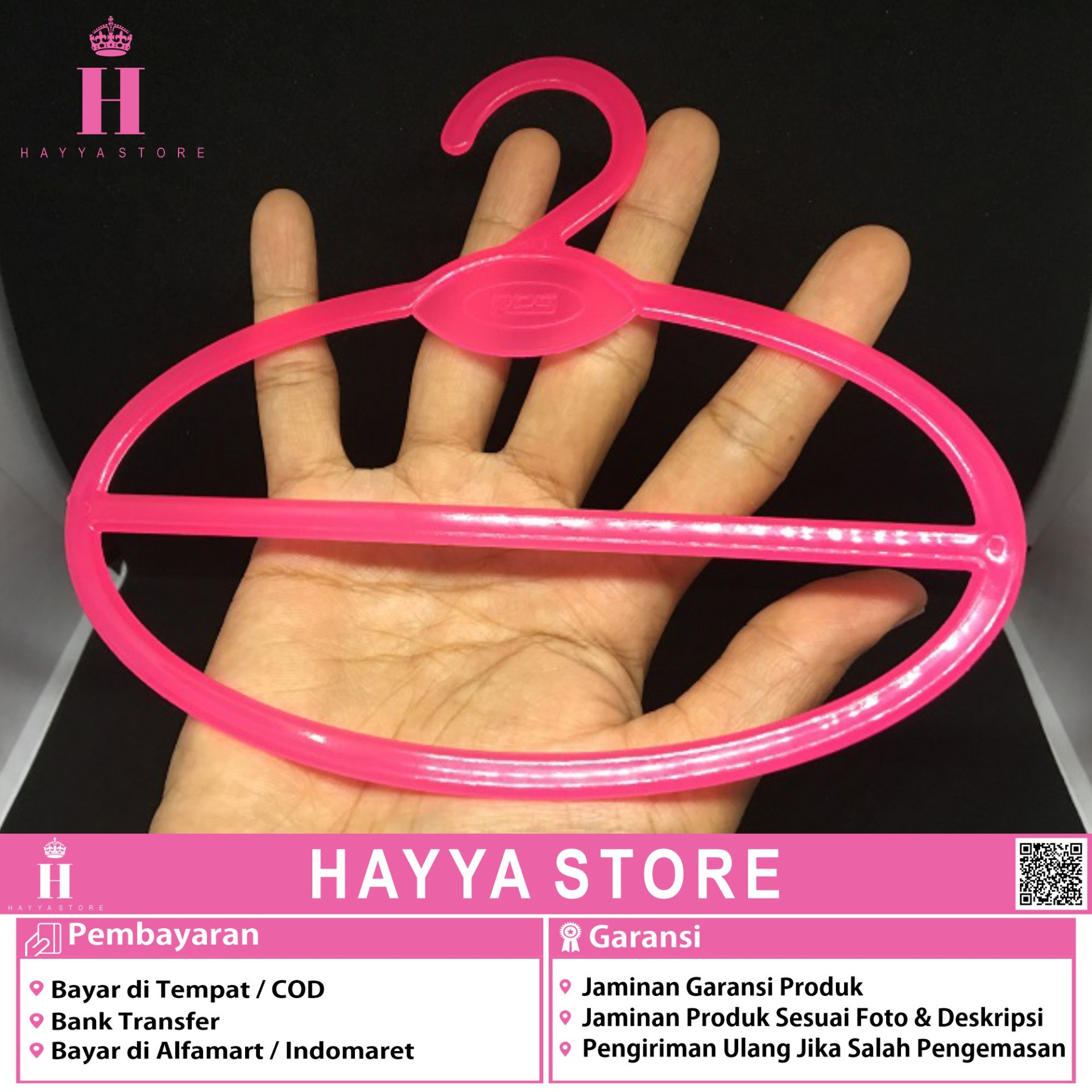 12 PCS Gantungan Jilbab Kerudung Model Hanger Oval