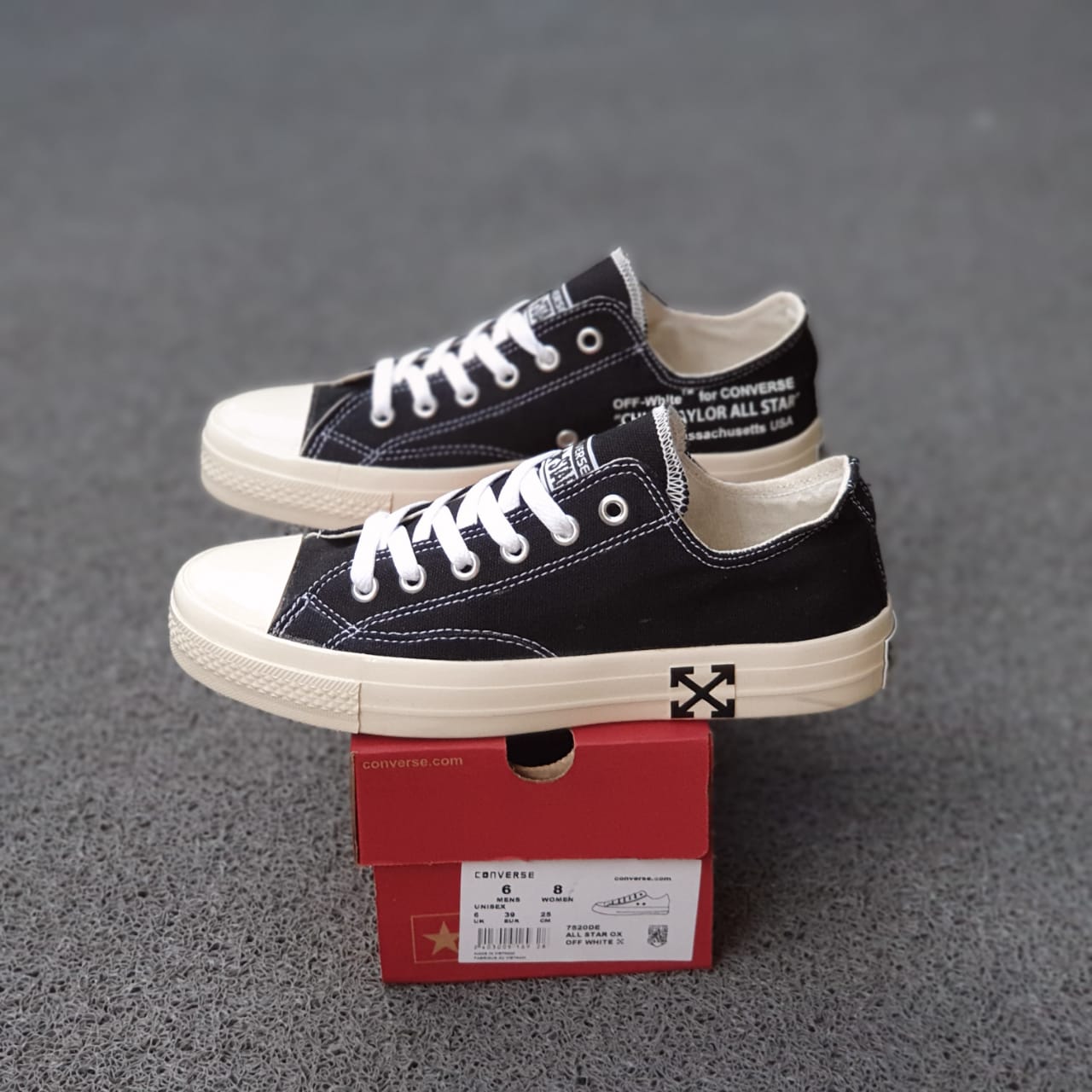 SEPATU CONVERSEE 70S X BLACK WHITE LOW CHUCK TAYLOR SOL GLOSSY IMPORT QUALITY