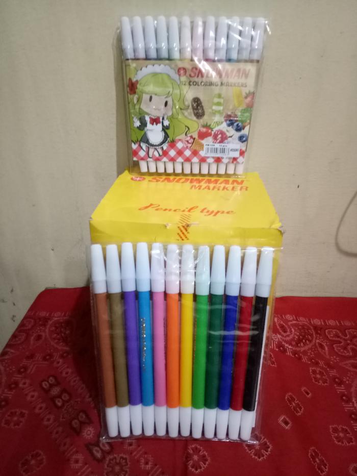 TERBARU Spidol Kecil Snowman Marker Isi 12 DISKON!!!
