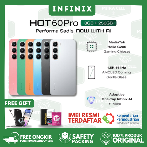 Infinix Hot 60 Pro [8/128 GB] [8/256 GB] Harga  2,199,000 Ringgit*Penghantaran Percuma