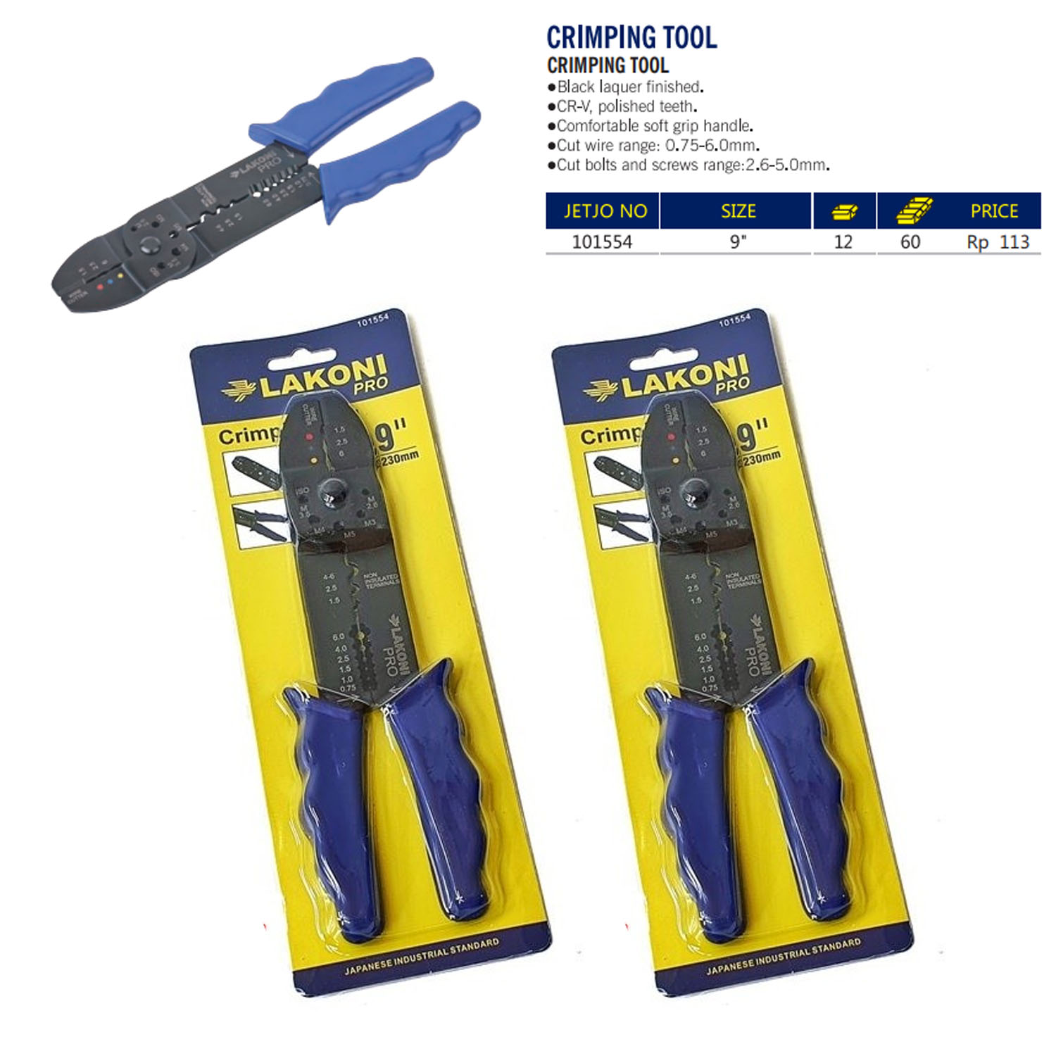 JETJO TOOL TANG CRIMPING TOOL 9" LAKONI PRO 101554 / TANG SKUN CRIMPING