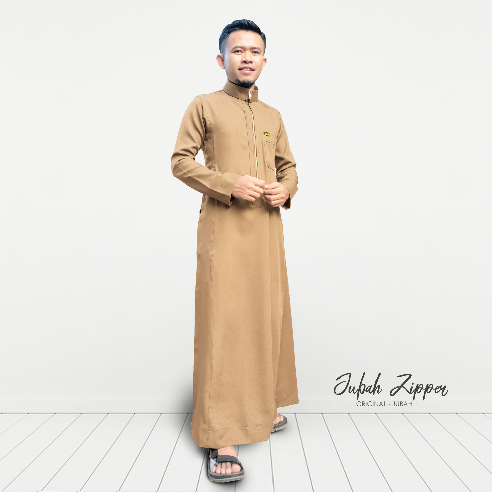 [BEST SELLER] Jubah Baju Gamis Pria RESLETING dongker/ Jubah Gamis Pria