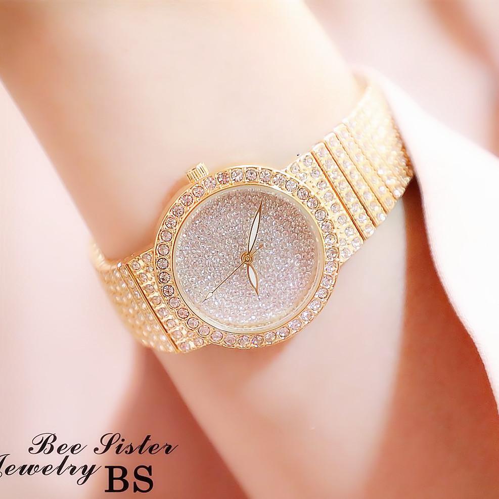 2019 model baru BS jam tangan wanita laris Piringan jam kecil Penuh Berlian Jam Tangan perempuan Kualitas Unggul Jam tangan rantai asli Tahan Air jam tangan wanita