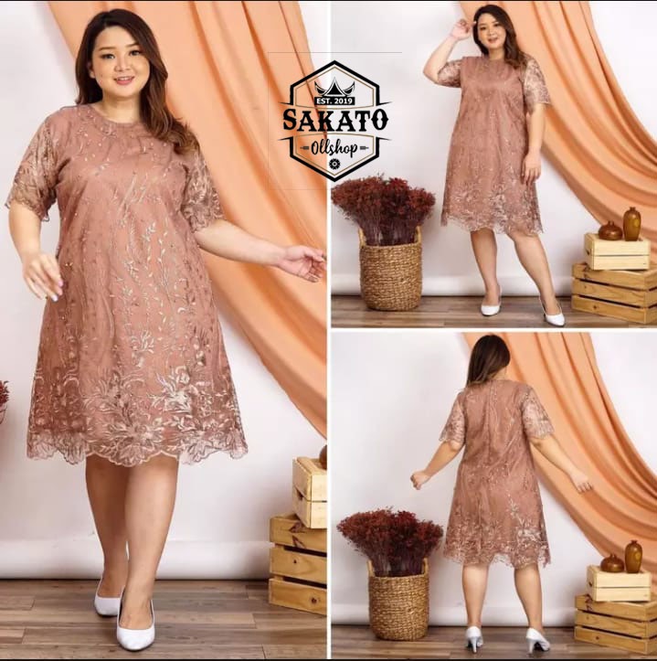 dress brokat modern big size 22 Lace ideas