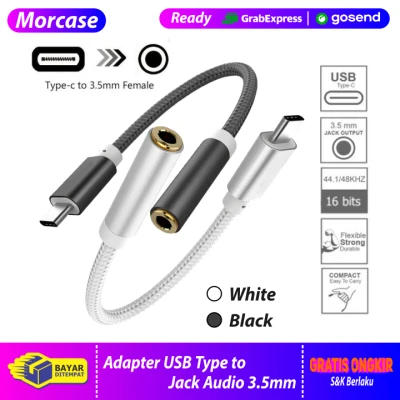 MOR Converter USB Type C to Headphone Jack Audio 3.5mm Spitter Adapter Earphone
