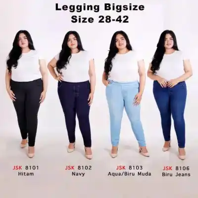 Celana Jeans Cewek Jumbo Pinggang Karet Legging Panjang jegging Wanita Big Size Jeans Skinny size 27- 42