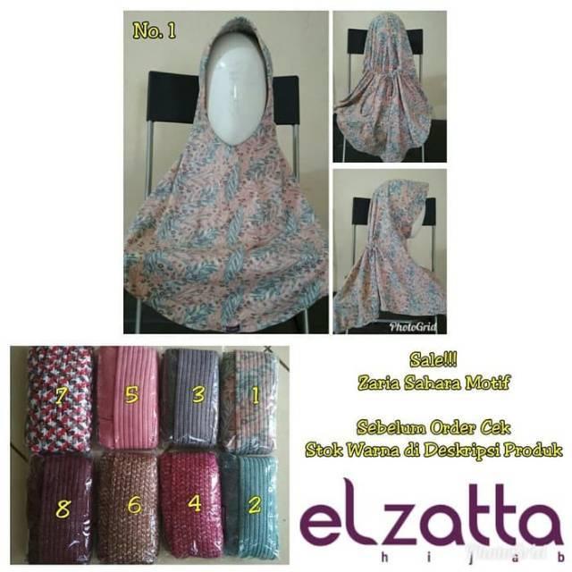 HARGA PROMO!!! Hijab Jilbab Bergo Instan ZARIA SAHARA Motif by ELZATTA Original