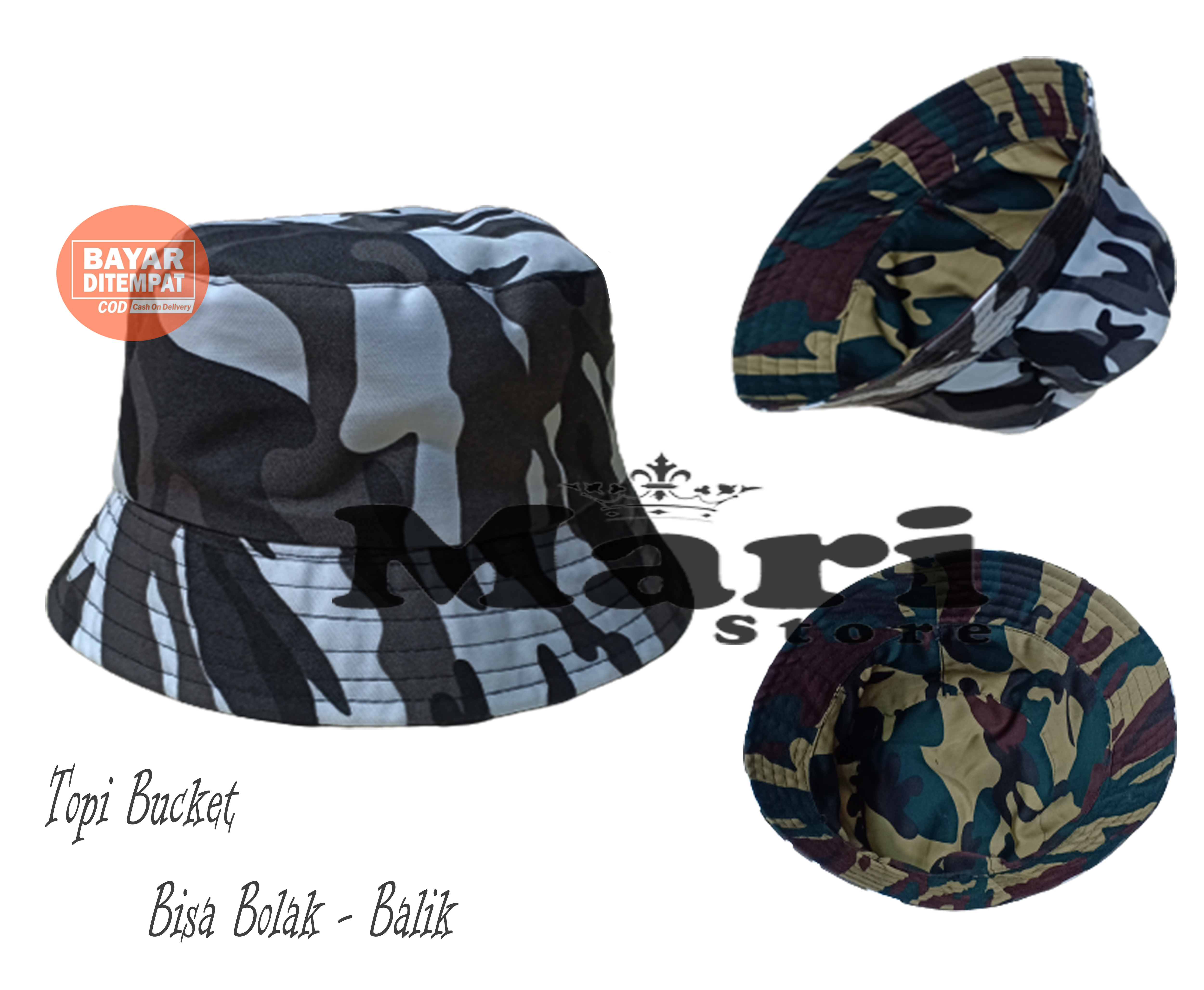Topi Bucket Army Original Bisa bolak 