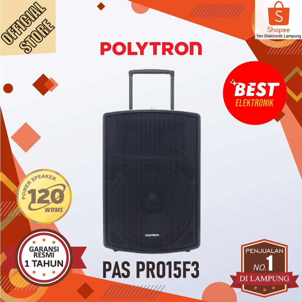 PROMO SPESIAL Speaker POLYTRON PAS PRO 15F3 Bluetooth Trolley Speaker Aktif Karaoke 15 Inch