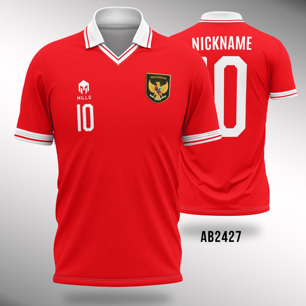 Kaos Jersey Setelan Sepakbola Timnas Indonesia 20222023 Home AB2427