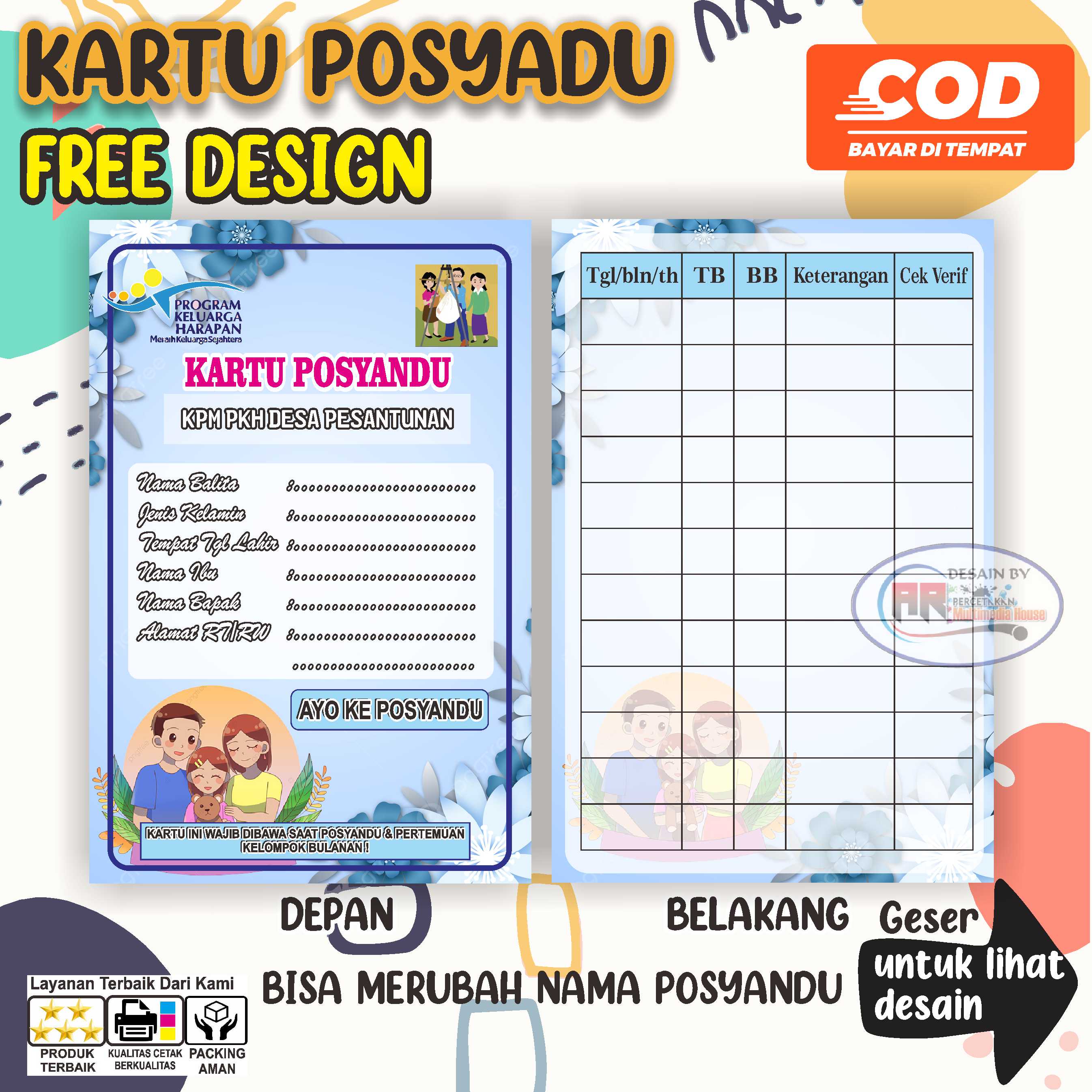 100 lembar Kartu Posyandu full warna | Lazada Indonesia