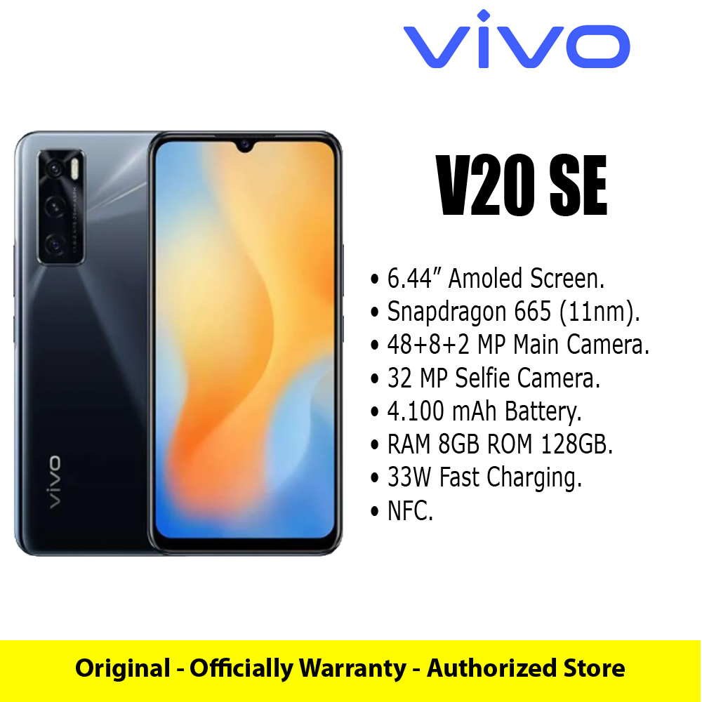 Vivo V20 SE Smartphone RAM 8/128 GB Amoled Screen Snapdragon
