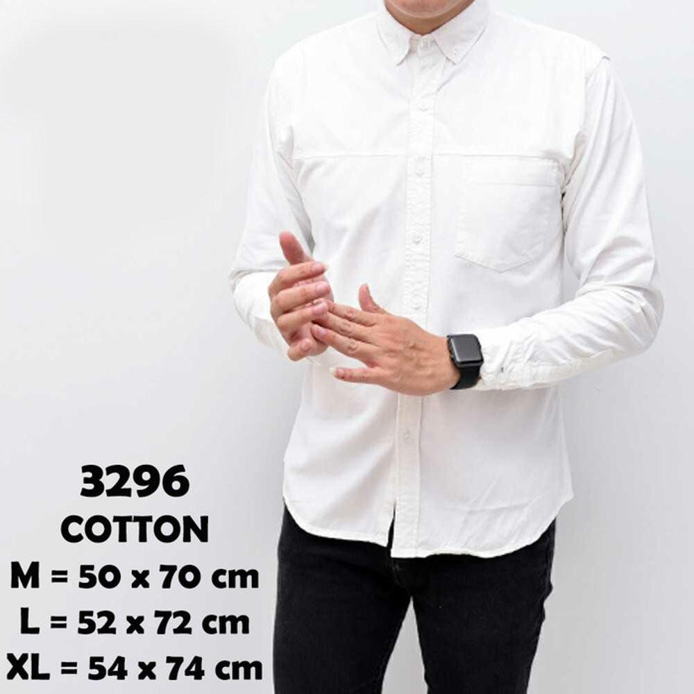 HARGA DISKON!!! Kemeja lengan panjang putih polos pria cowok formal casual kerja kuliah slimfit