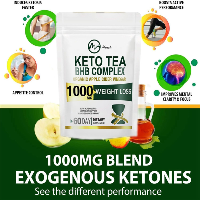 KETO ถุงชาผลิตภัณฑ์ลดความอ้วน 60 วันดีท็อกซ์ชาโคลอนทำความสะอาดไขมันเผาผลาญผลิตภัณฑ์ลดน้ำหนักชายและหญิงผอมพุง