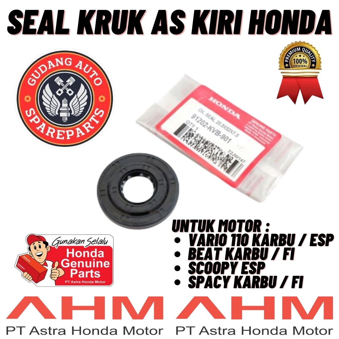 Original Ahm Seal As Kruk Kiri Honda Beat Vario Scoopy Spacy Oil Seal Crankshaft Kiri Kvb