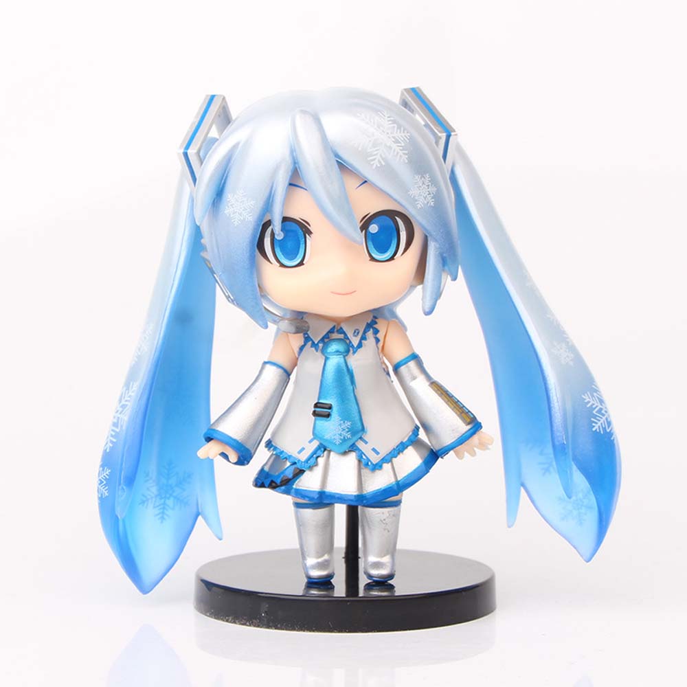 EIYUESHIN 10cm Biru hijau merah muda Miku Hatsune Model koleksi Patung