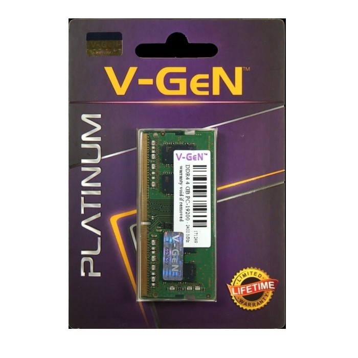 MEMORY V-GEN PLATINUM SODIMM DDR4 4GB PC-19200/2400MHZ [LAPTOP