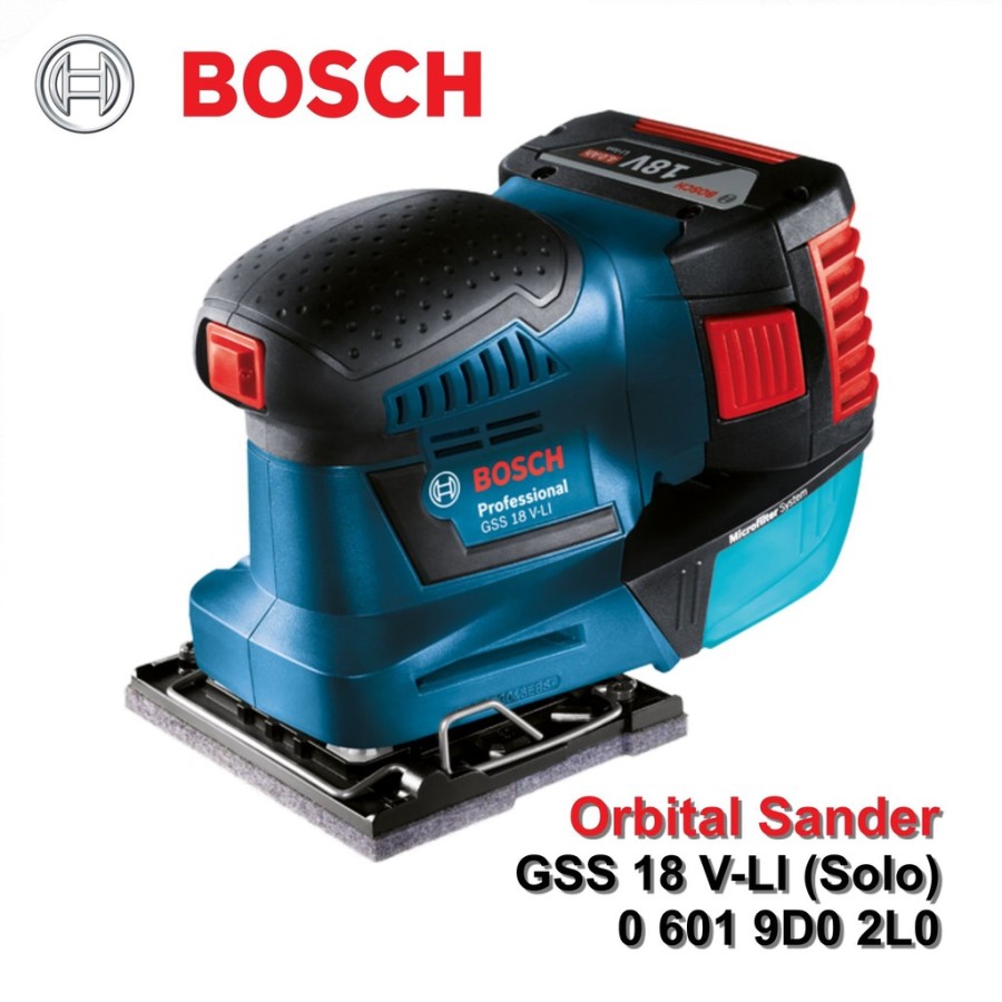 Bosch GSS 18 V-LI / 18VLI (Solo) Cordless Sander - Mesin Amplas Baterai ...