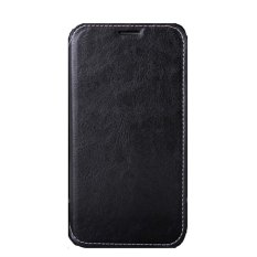 Deluxe Dompet Flip Leather Case untuk Samsung Galaxy SV S5 I9600 G900 G900F dengan Kickstand dan Slot Kartu (HITAM)