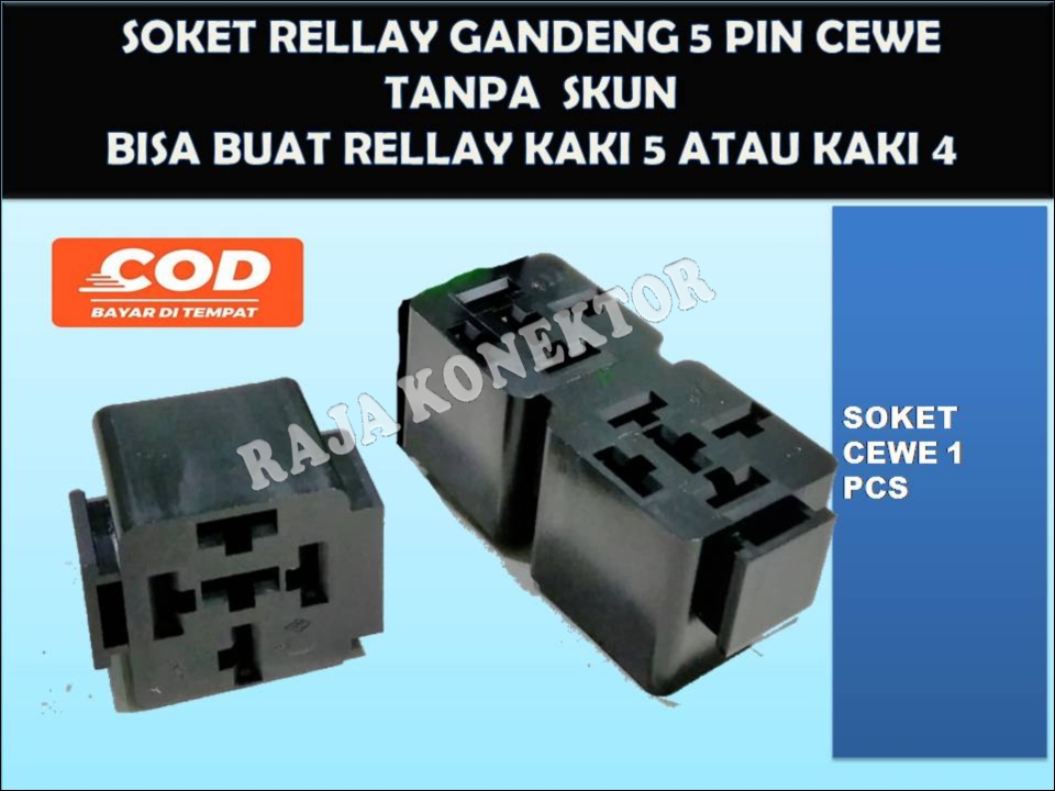ISI 5 PCS....SOKET RELAY GANDENG 4 KAKI DAN 5 KAKI TANPA SKUN WARNA