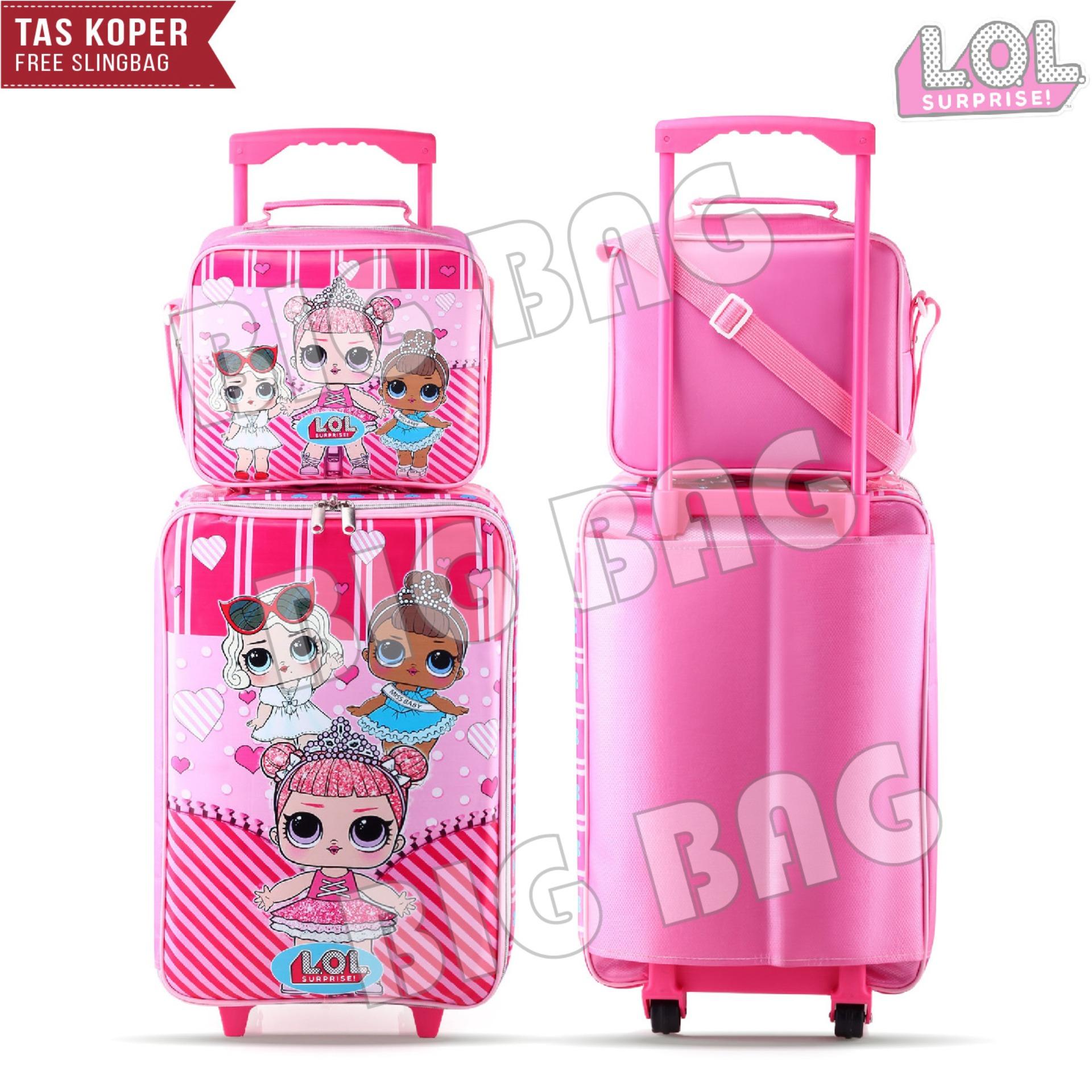 BIGBAG - Set Koper dan Lunch Bag Anak Bahan Sponge Tahan Air LOL SURPRISE - Gambar Karakter Anak Perempuan Promo Diskon Termurah Terlaris Terbaru Best Seller