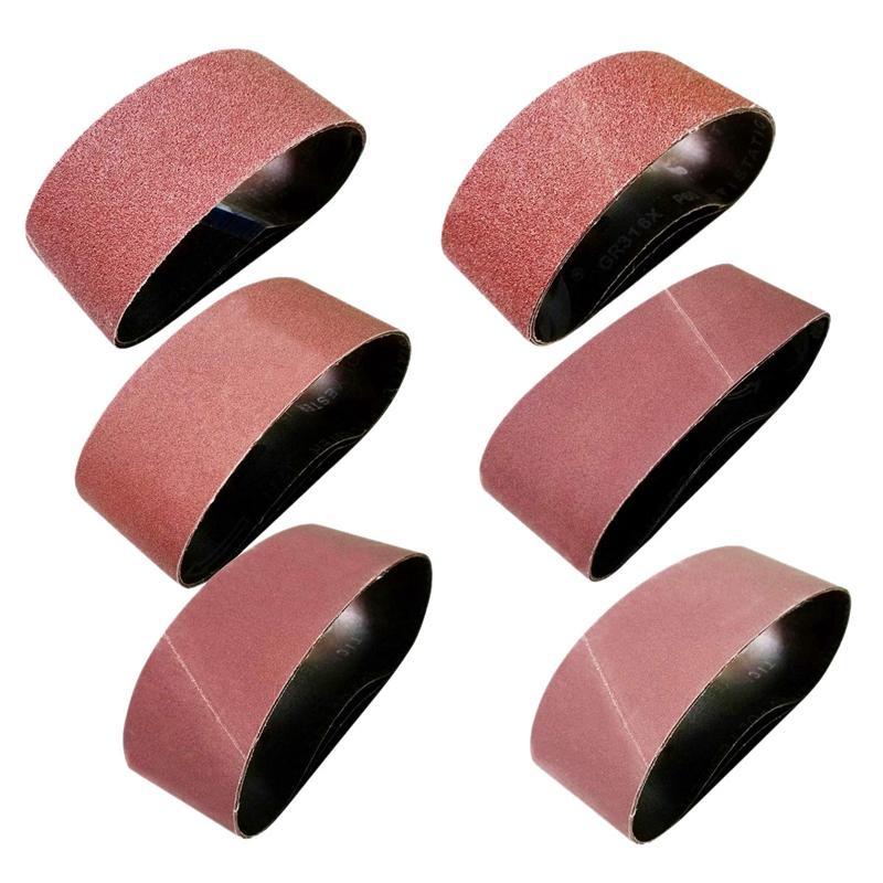 18 Pcs 3 Inch X 21 Inch Aluminum Oxide Sanding Belt(3 Each Of 60 80 120 150 240 400 Grits)(3X21In)