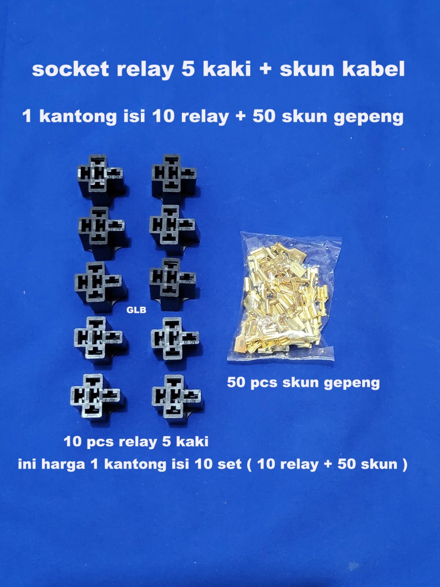 isi 10 set Socket Relay Klakson Lampu 5 Kaki+ Skun Kabel / Rumah Soket Lazada Indonesia