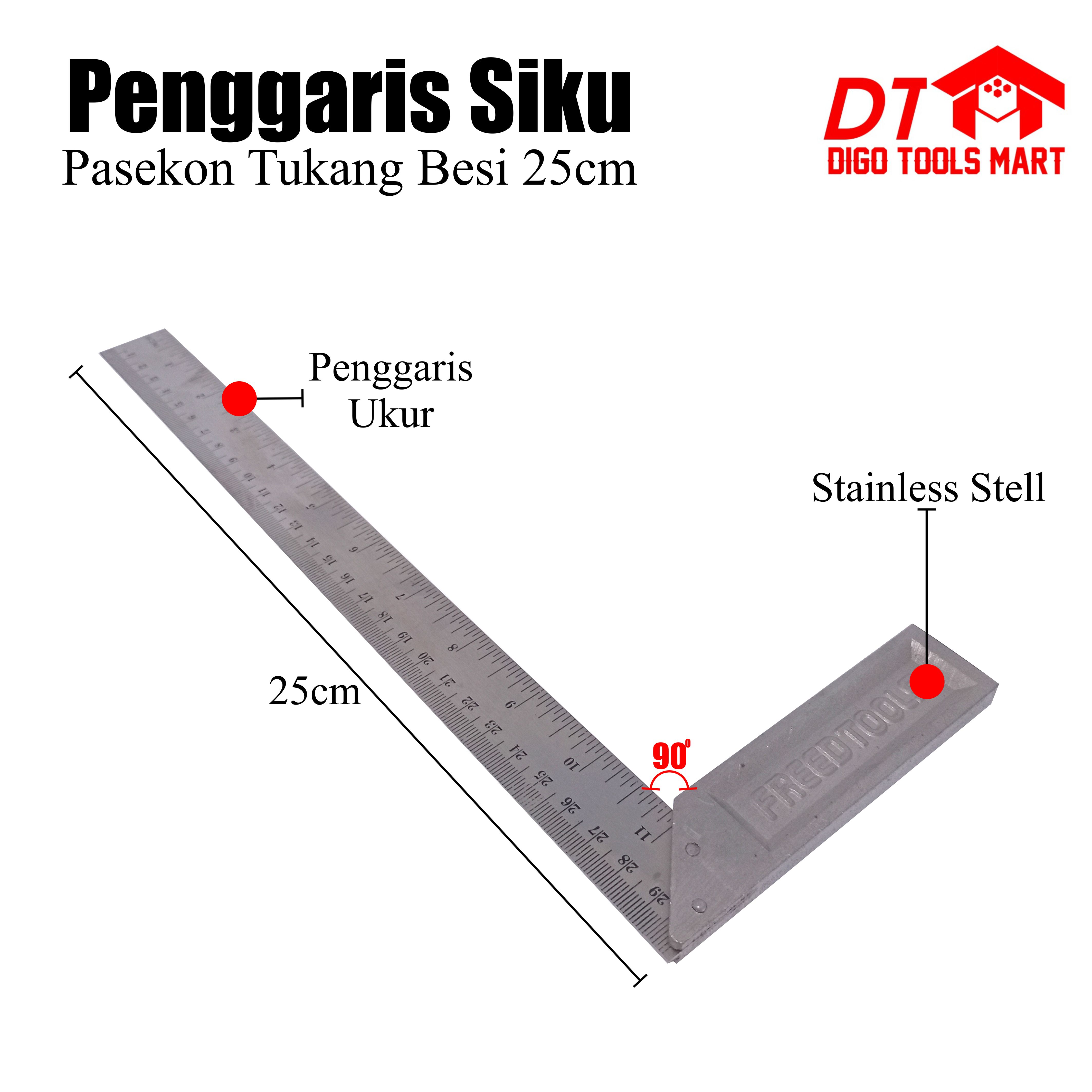 Penggaris Siku Pasekon Tukang Besi 25cm Lazada Indonesia