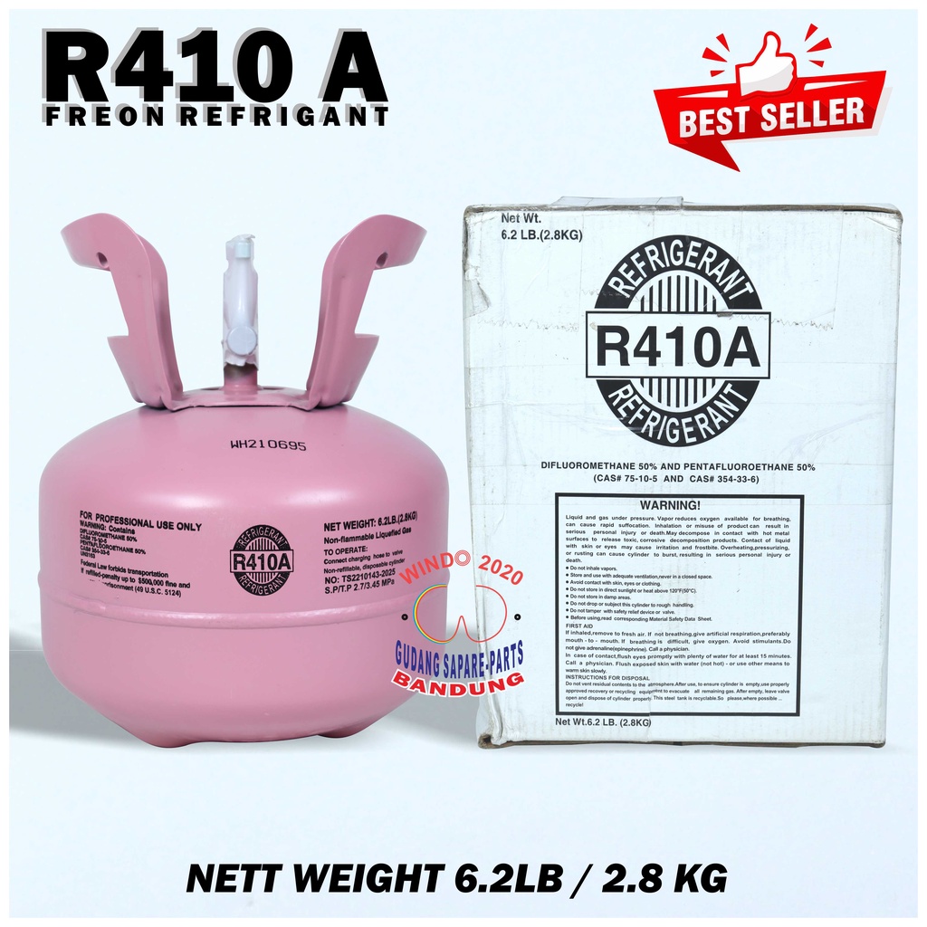 REFRIGANT R 410 A TABUNG DAN ISI 2.8 KG | PREON ORIGINAL SEGEL | FREON ...