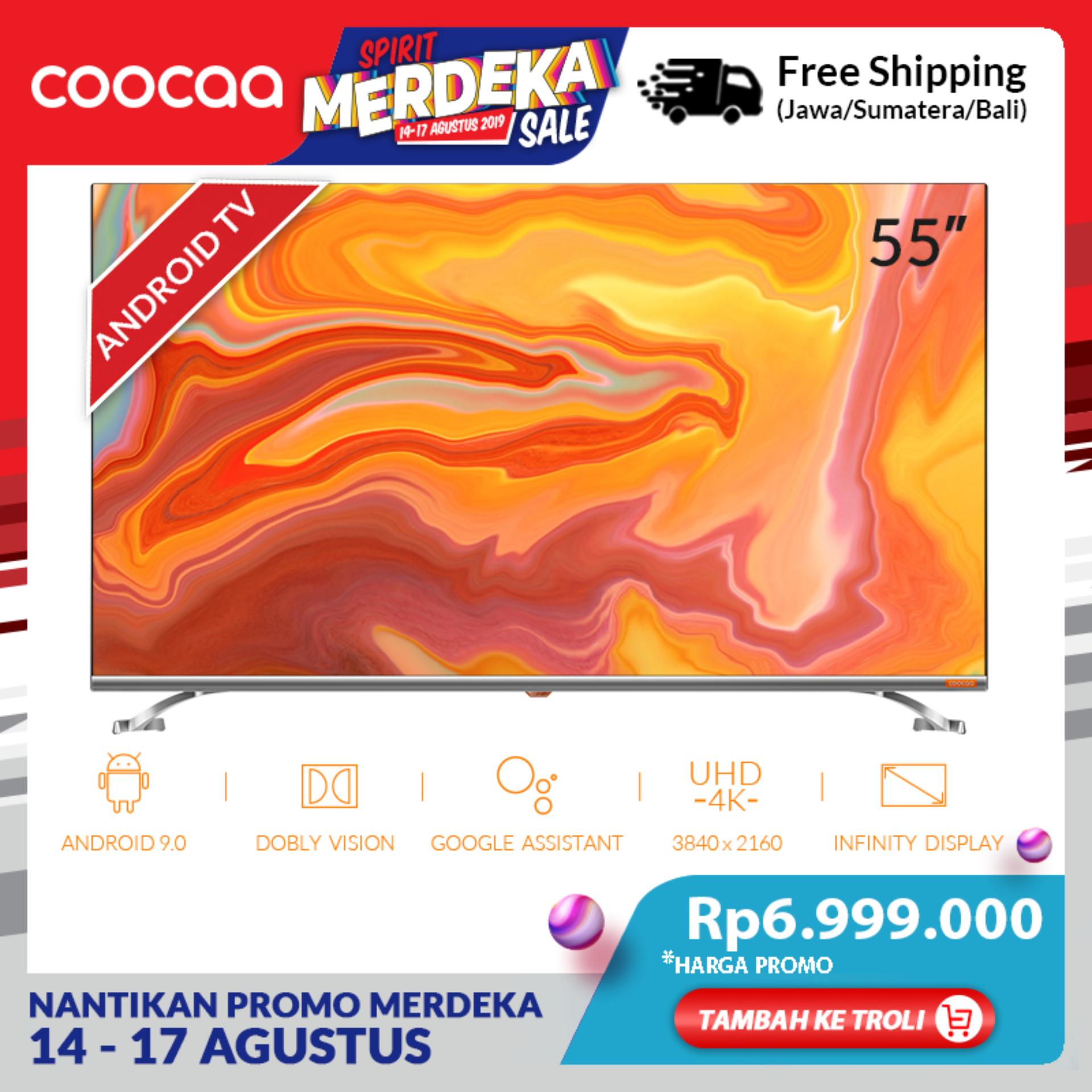 COOCAA 55 inch 4K Android 9.0 Smart LED TV- Dolby Vision- Infinity View- Ultra HD- Silm-Wifi (Model 55S6G)