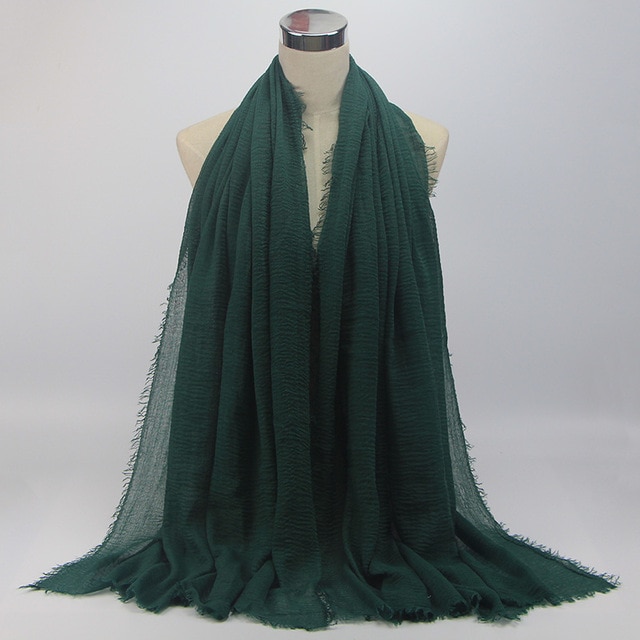 ผ้าพันคอผ้าคลุมสำหรับผู้หญิงมุสลิม Crinkleฮิญาบ,ผ้าคลุมไหล่ยาวผ้าคลุมไหล่ทำจากผ้าฝ้ายสำหรับผู้หญิง