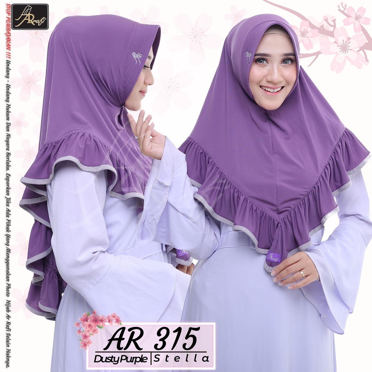 Hijab Arrafi AR 315 Dusty Purple Jilbab Instan Ar Rafi Bergo Kerudung Khimar