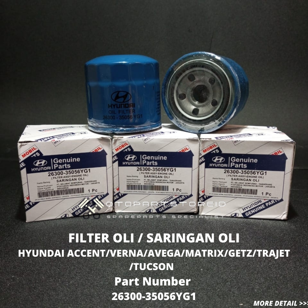 FILTER OLI / SARINGAN OLI HYUNDAI ACCENT VERNA AVEGA MATRIX GETZ TRAJET ...