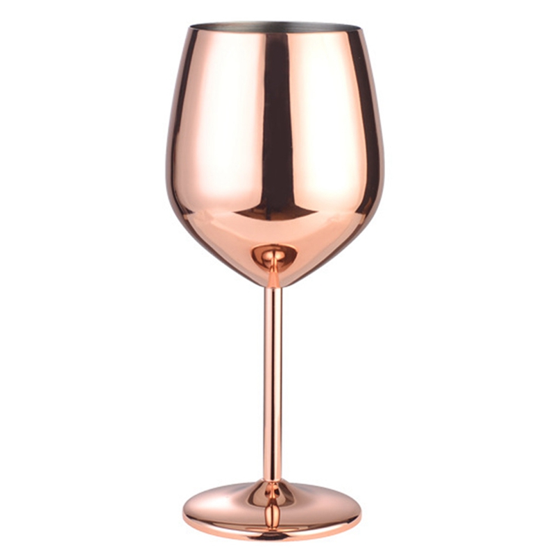 Stainless Steel Goblet Champagne Cup,Wine Glass/Cocktail Glass/Metal Wine Glass for Bar/Restaurant,500ML