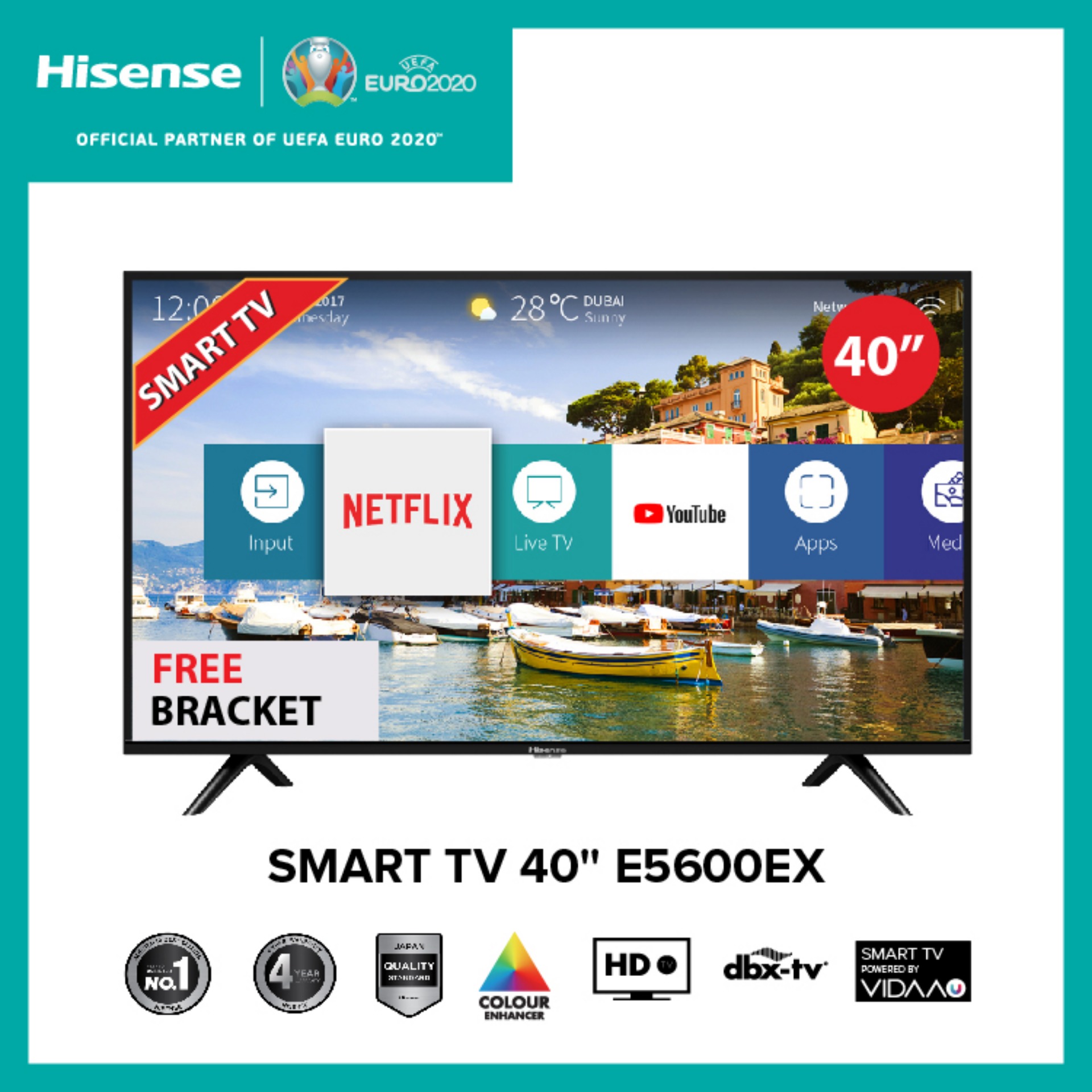 Hisense Smart Digital Led Tv 40 Inch Wifi Full Hd Panel Slim Natural Colour Enhancer Model 40e5600ex Lazada Indonesia