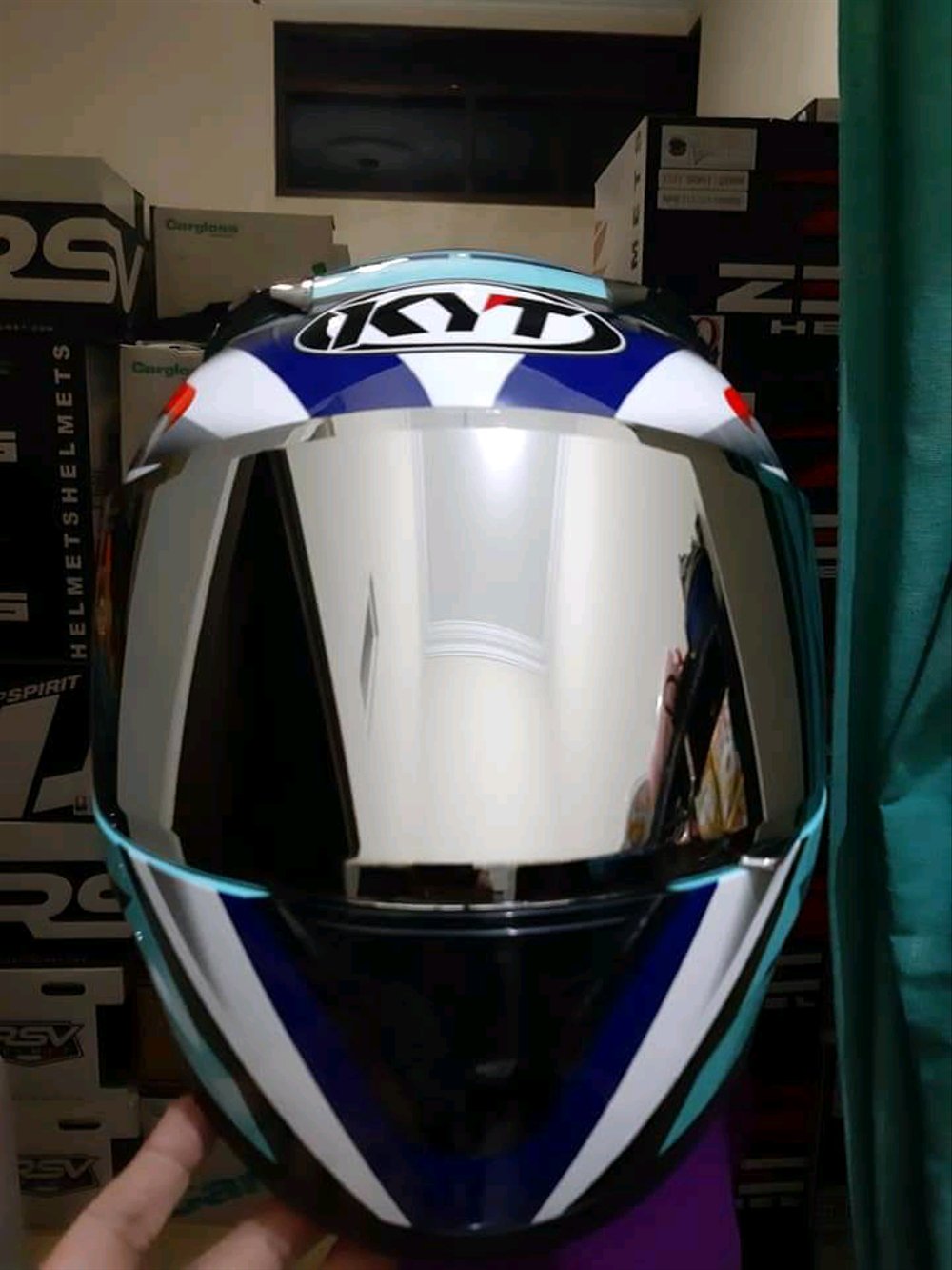 flat visor iridium blue