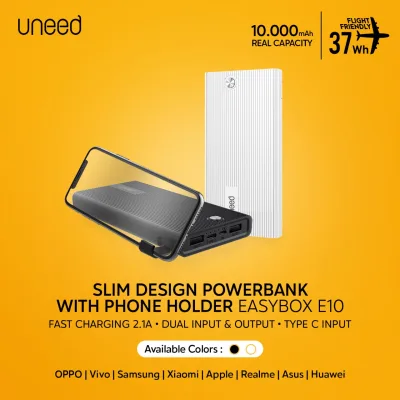 [LZD EXCLUSIVE] UNEED Powerbank 10000mAh with Holder Fast Charging 2.1A - UPB415