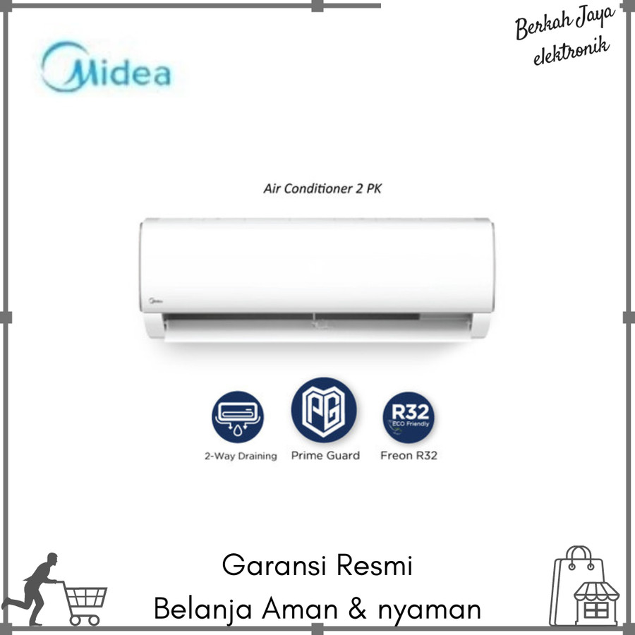 AC Midea 2 PK Standard MSAF-18CRN2X (UNIT INDOR & OUTDOR) | Lazada ...