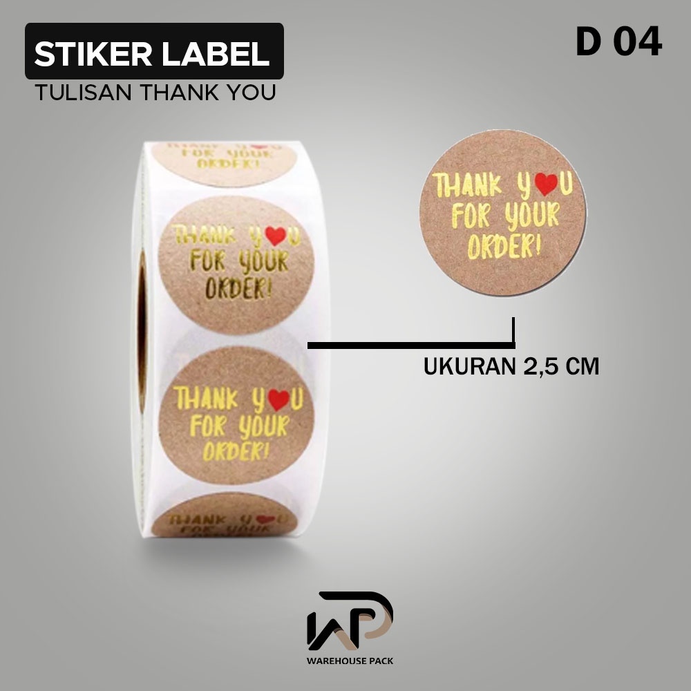 Stiker Pcs Roll Stiker Label Thank You For Your Order Stiker Label Kemasan Sticker