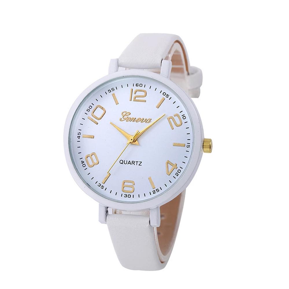 ALKA 376 Jam Tangan Wanita Analog Fashion Casual Women Strap Leather with kaca kristal plat gliter - Jam Tangan Korea Tali Kulit